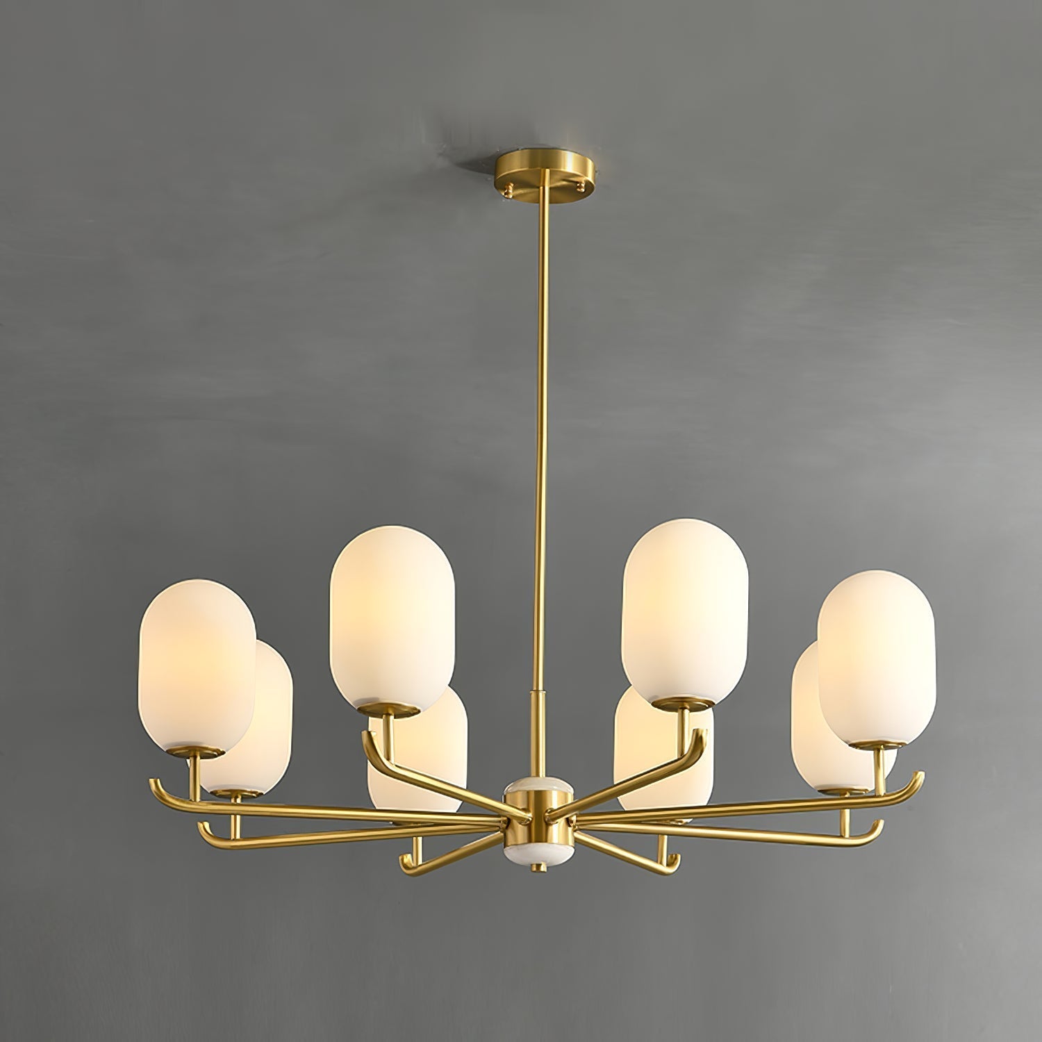 Sifuvyn Modern Geometric Glass Chandelier - Lamp Copper