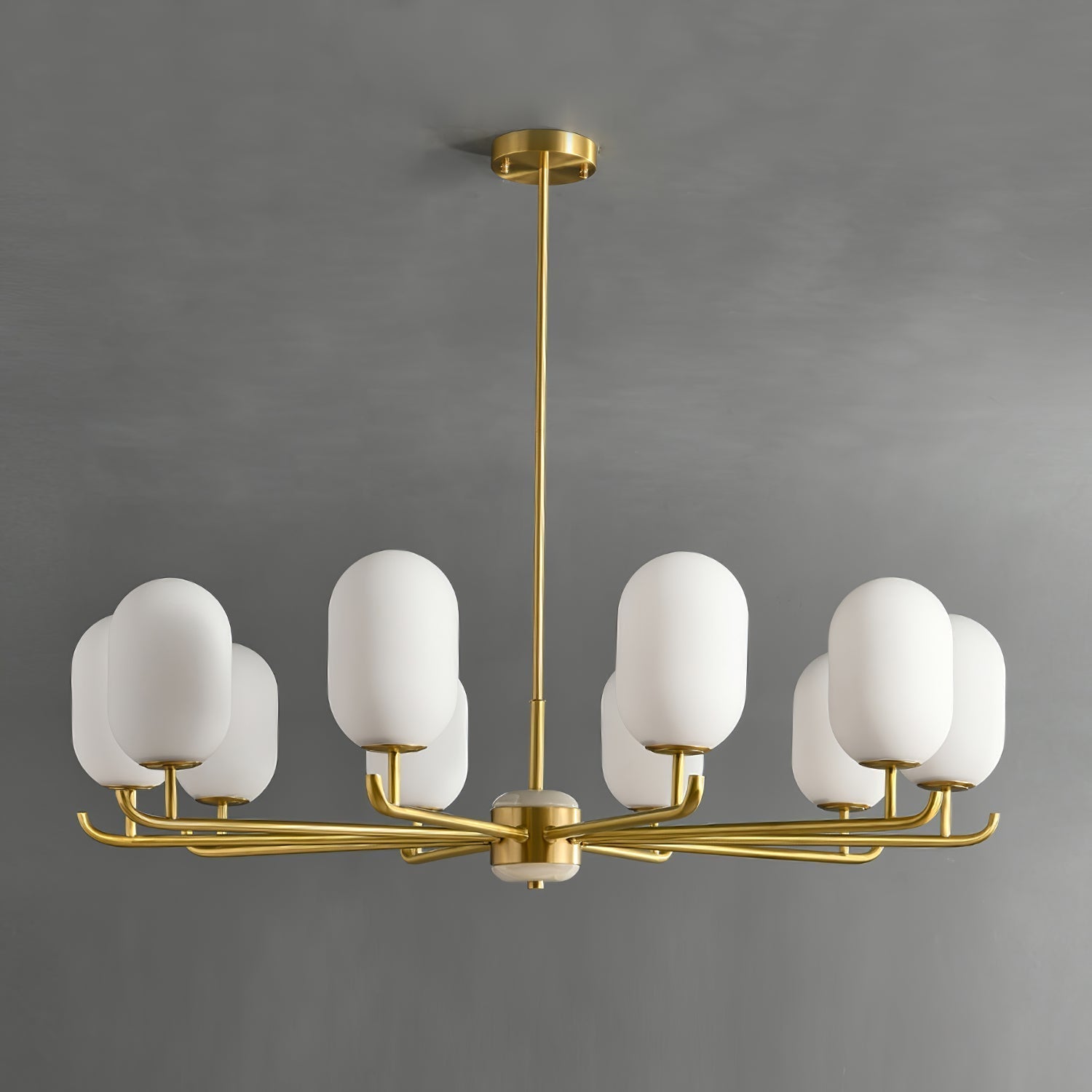 Sifuvyn Modern Geometric Glass Chandelier - Lamp Copper