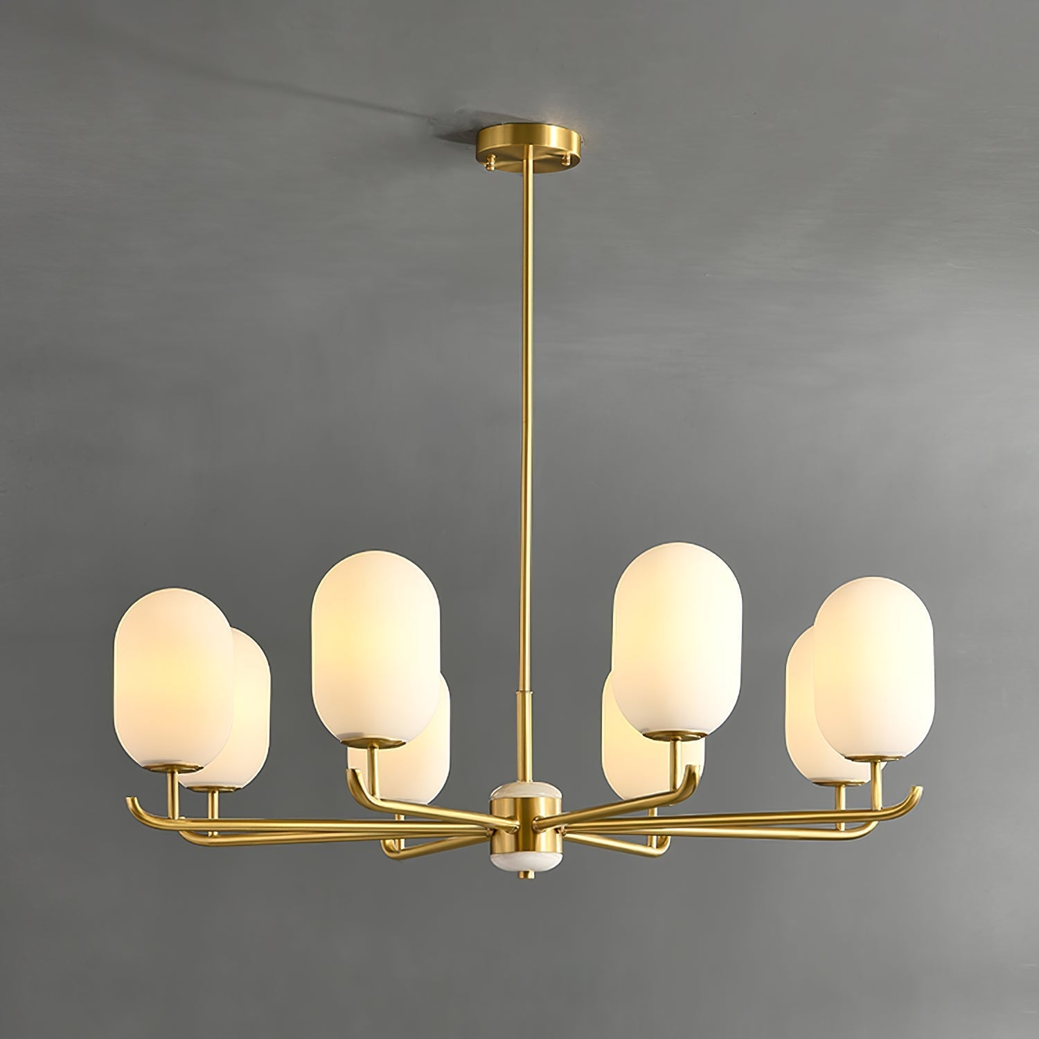 Sifuvyn Modern Geometric Glass Chandelier - Lamp Copper