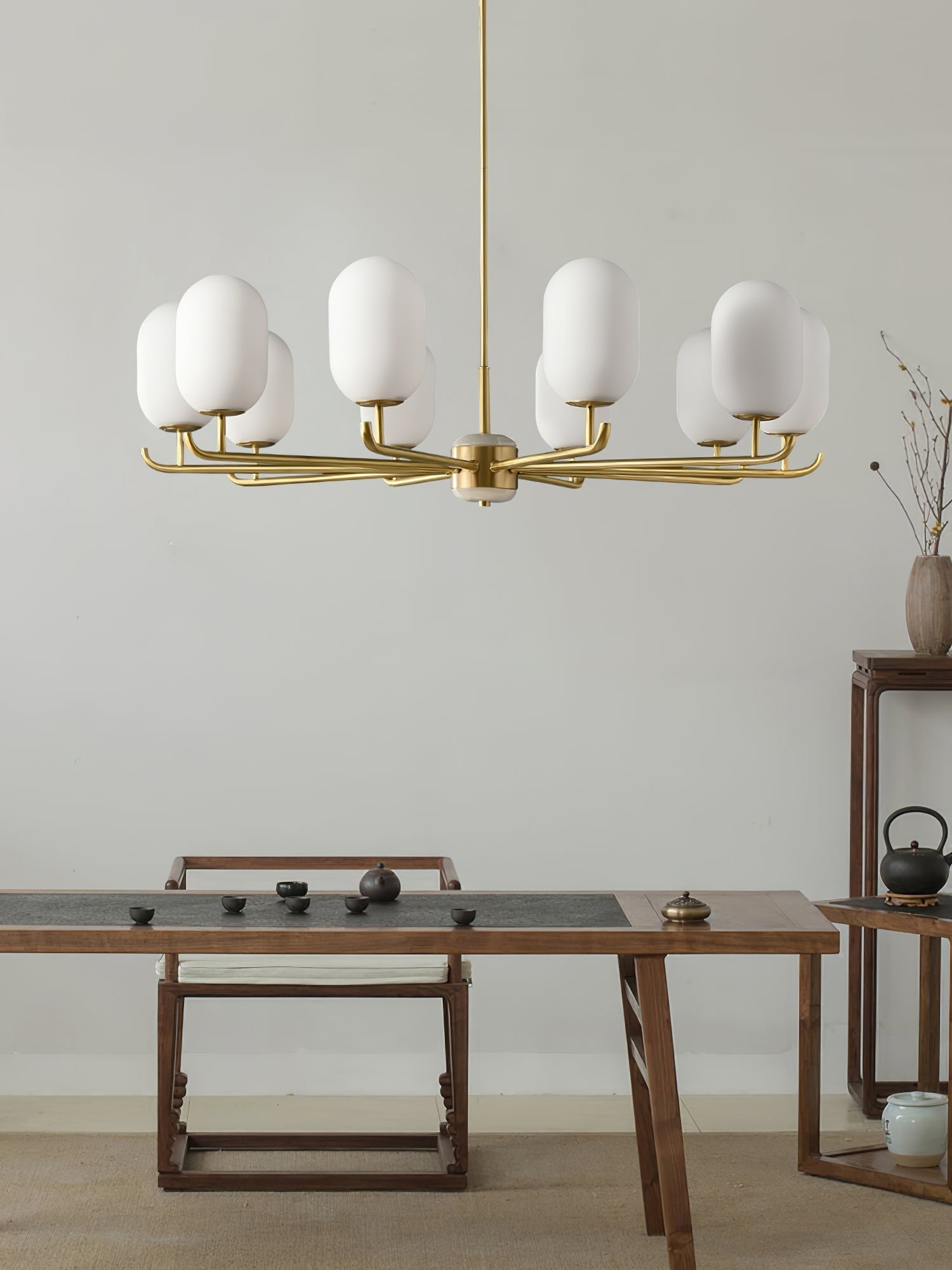 Sifuvyn Modern Geometric Glass Chandelier - Lamp Copper