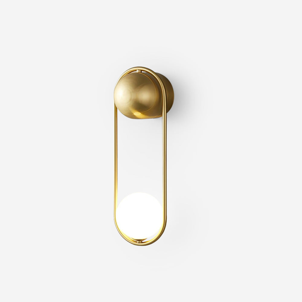 Virelli Applique Murale Cadre en Laiton en Forme de Boucle et Globe en Verre pour Art - Neutralighting