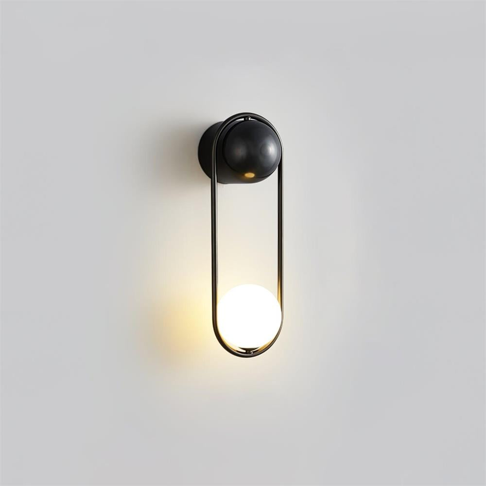 Virelli Applique Murale Cadre en Laiton en Forme de Boucle et Globe en Verre pour Art - Neutralighting