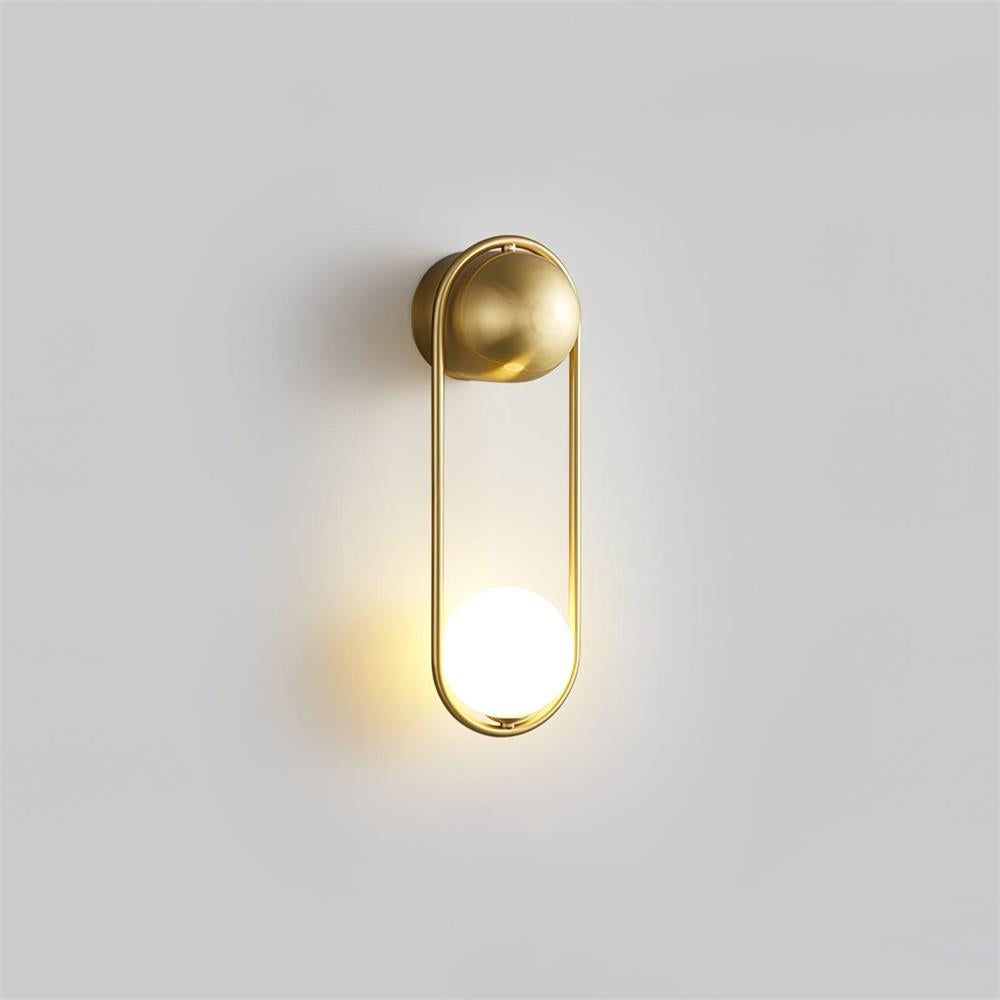 Virelli Applique Murale Cadre en Laiton en Forme de Boucle et Globe en Verre pour Art - Neutralighting