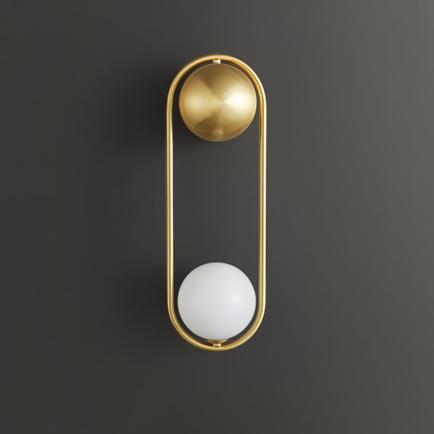Virelli Applique Murale Cadre en Laiton en Forme de Boucle et Globe en Verre pour Art - Neutralighting
