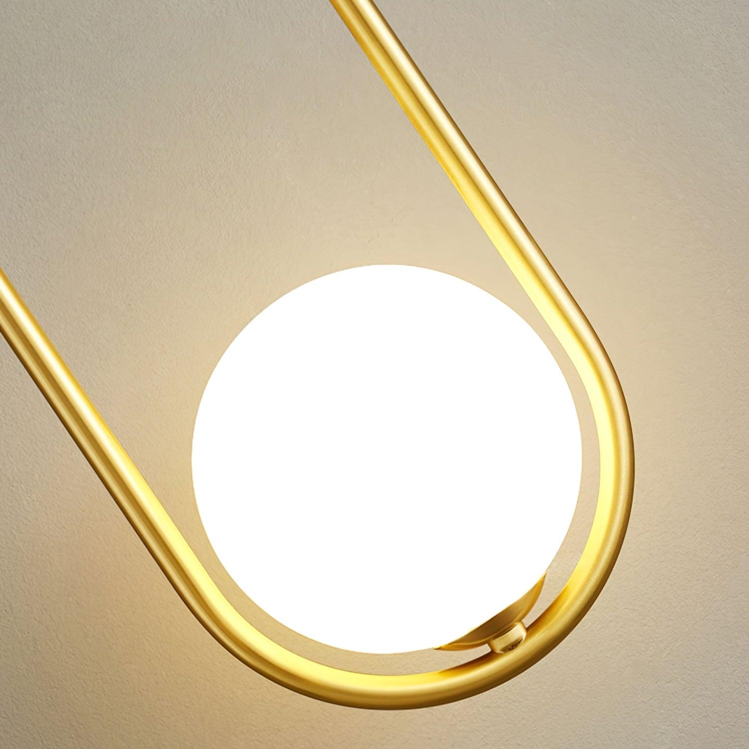 Virelli Applique Murale Cadre en Laiton en Forme de Boucle et Globe en Verre pour Art - Neutralighting