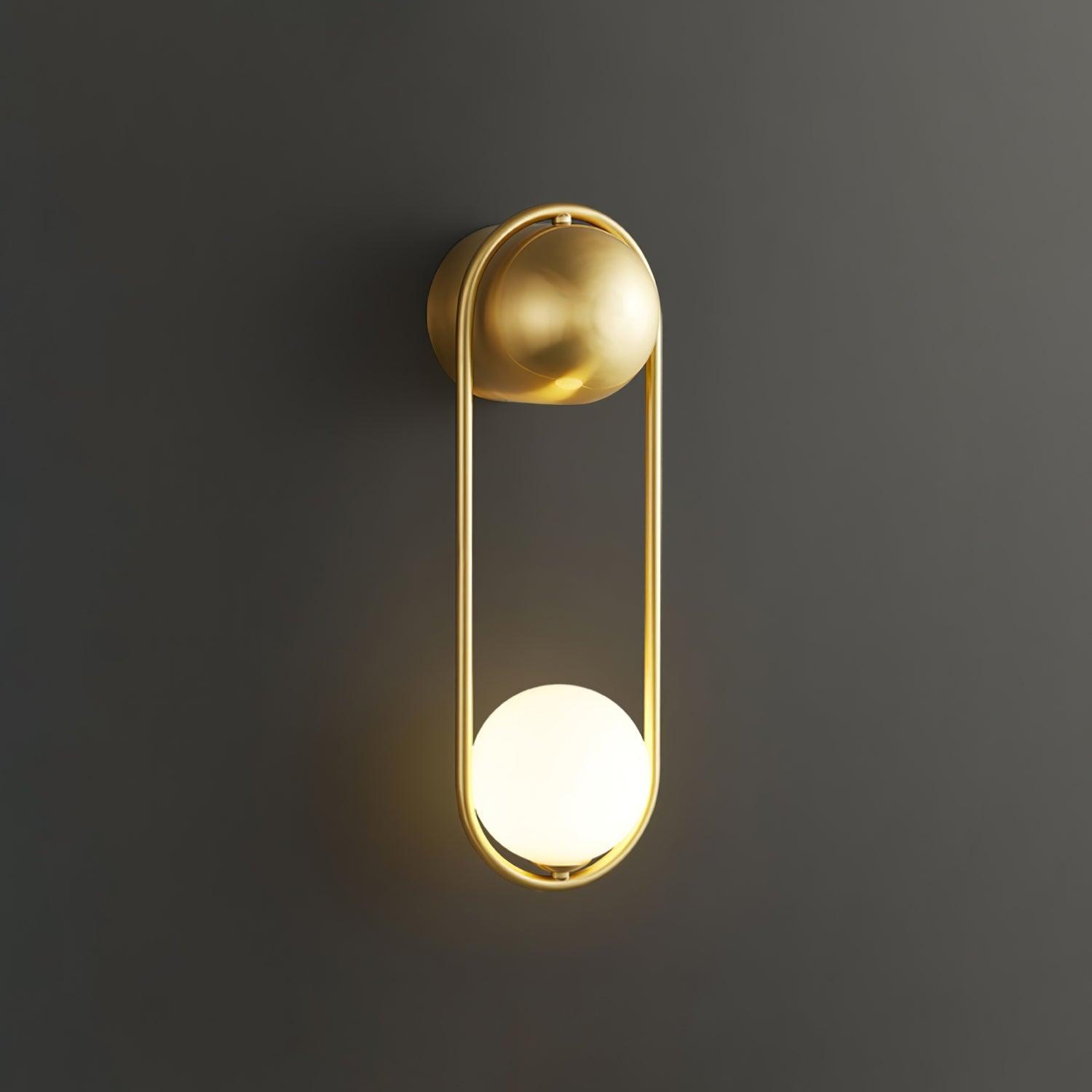 Virelli Applique Murale Cadre en Laiton en Forme de Boucle et Globe en Verre pour Art - Neutralighting