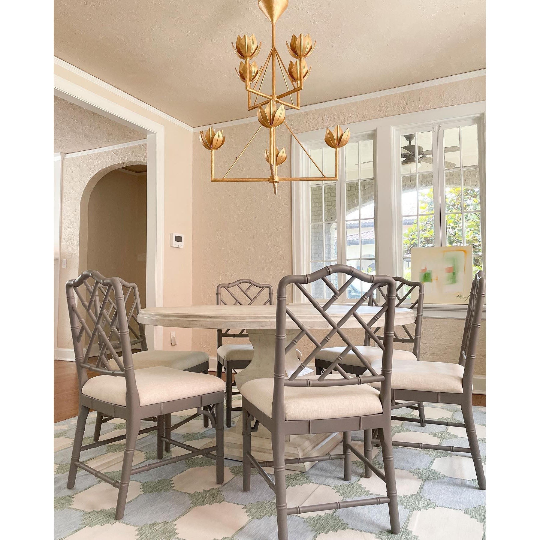 Alberto Modern Minimalist Floral Brass Chandelier - Lamp Copper