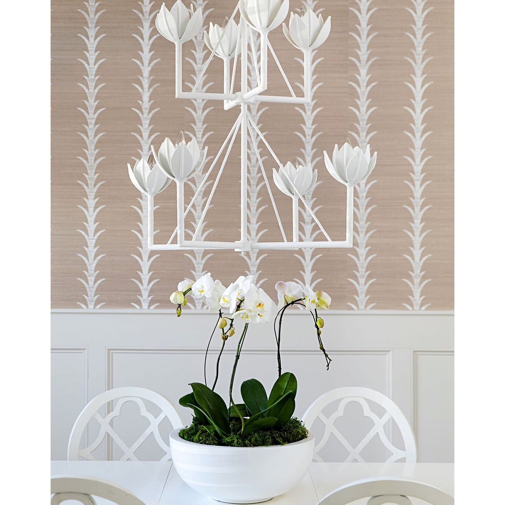 Alberto Modern Minimalist Floral Brass Chandelier - Lamp Copper