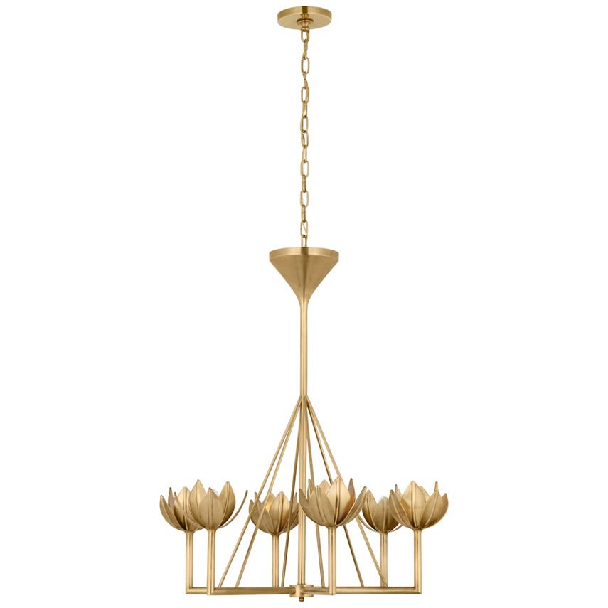 Alberto Modern Minimalist Floral Brass Chandelier - Lamp Copper