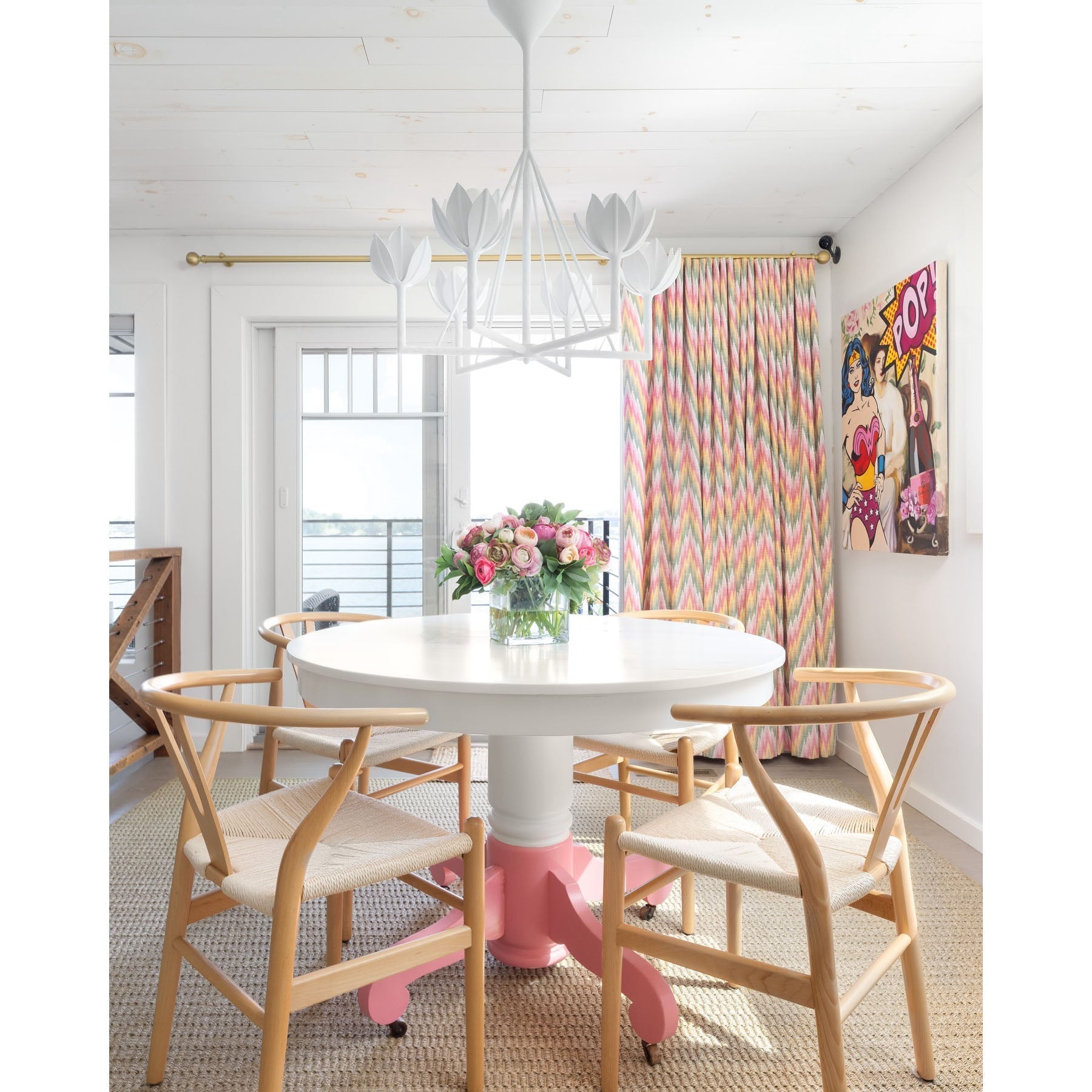 Alberto Modern Minimalist Floral Brass Chandelier - Lamp Copper