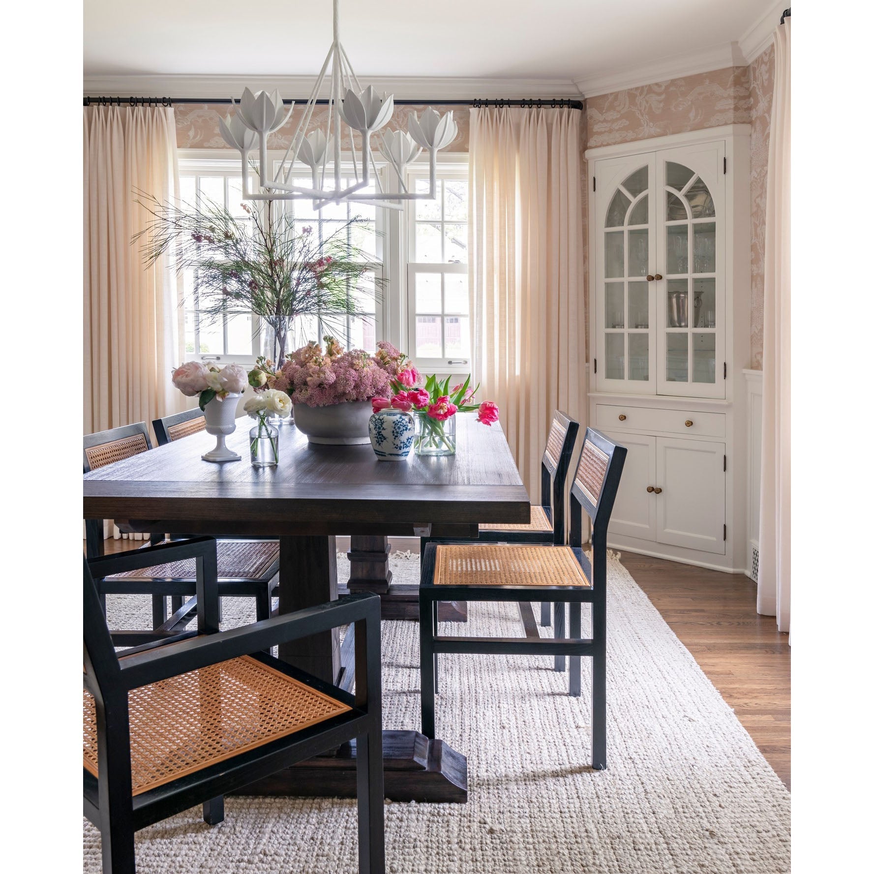 Alberto Modern Minimalist Floral Brass Chandelier - Lamp Copper