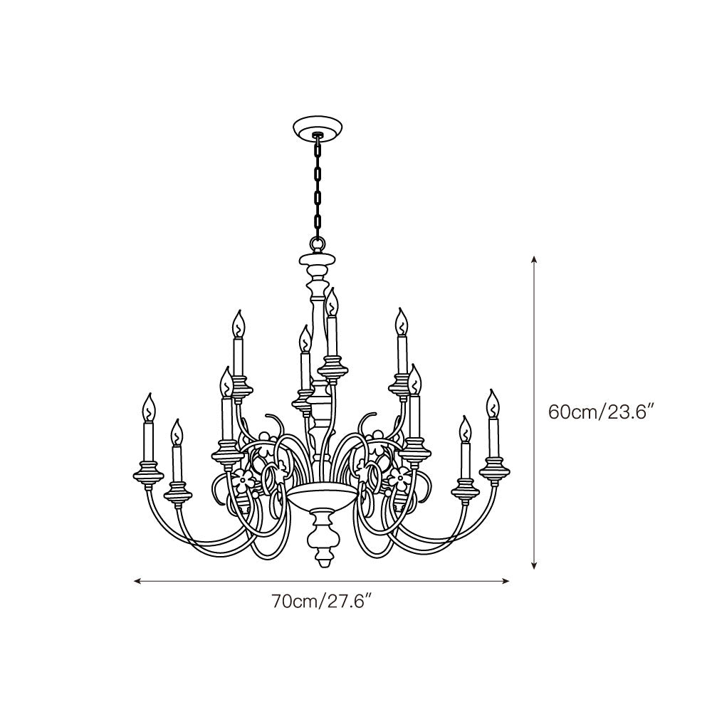 Waegnuvyn Chandelier Métal Bougie Traditionnel Salon - Neutralighting