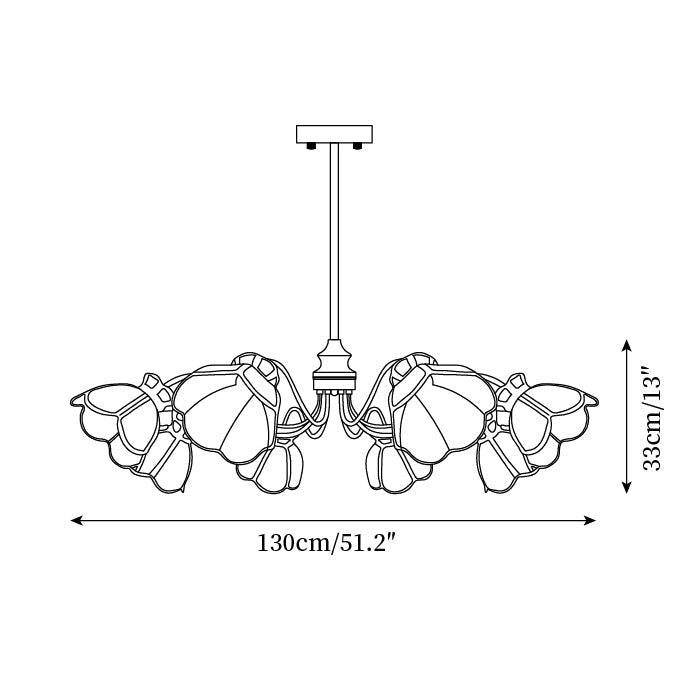 Alessio Chandelier Floral Vintage Glow - Letslighting