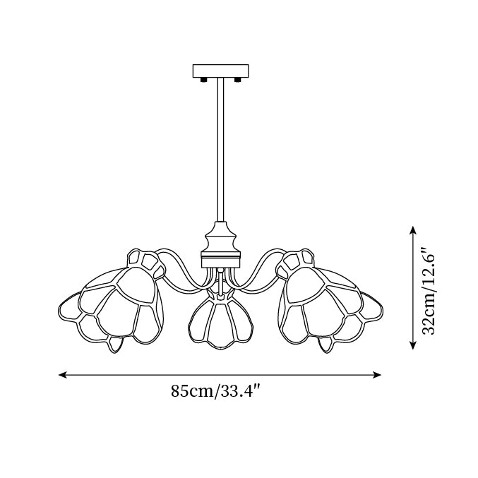 Alessio Chandelier Floral Vintage Glow - Letslighting