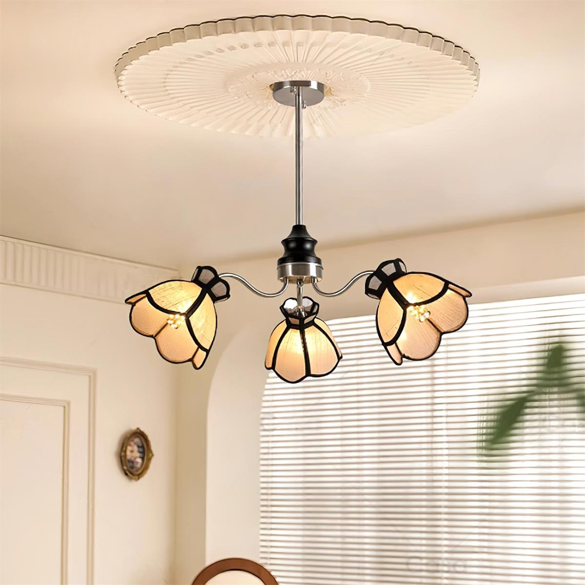 Alessio Chandelier Floral Vintage Glow - Letslighting