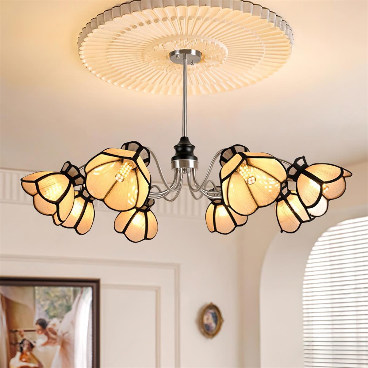 Alessio Chandelier Floral Vintage Glow - Letslighting