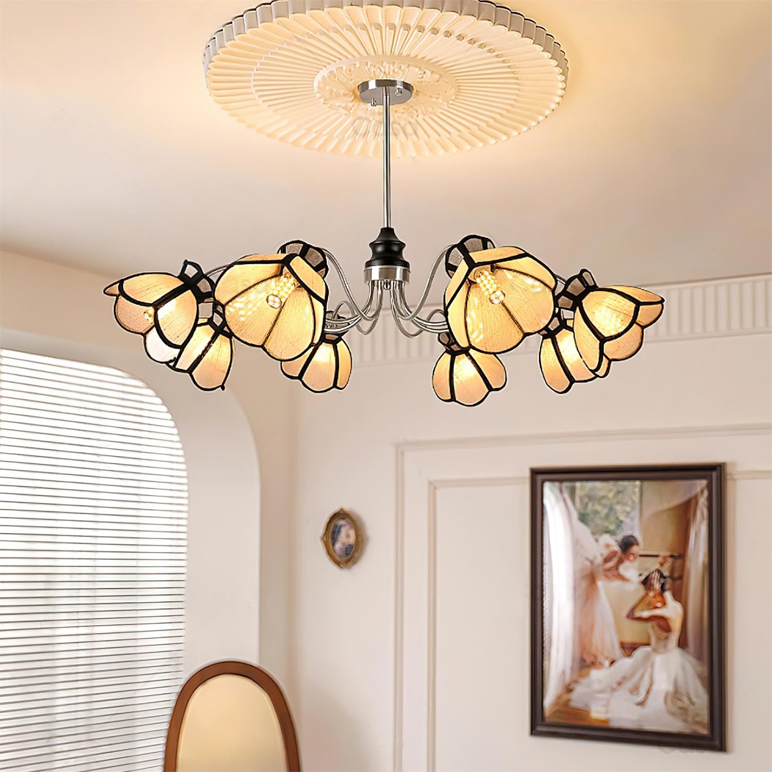 Alessio Chandelier Floral Vintage Glow - Letslighting