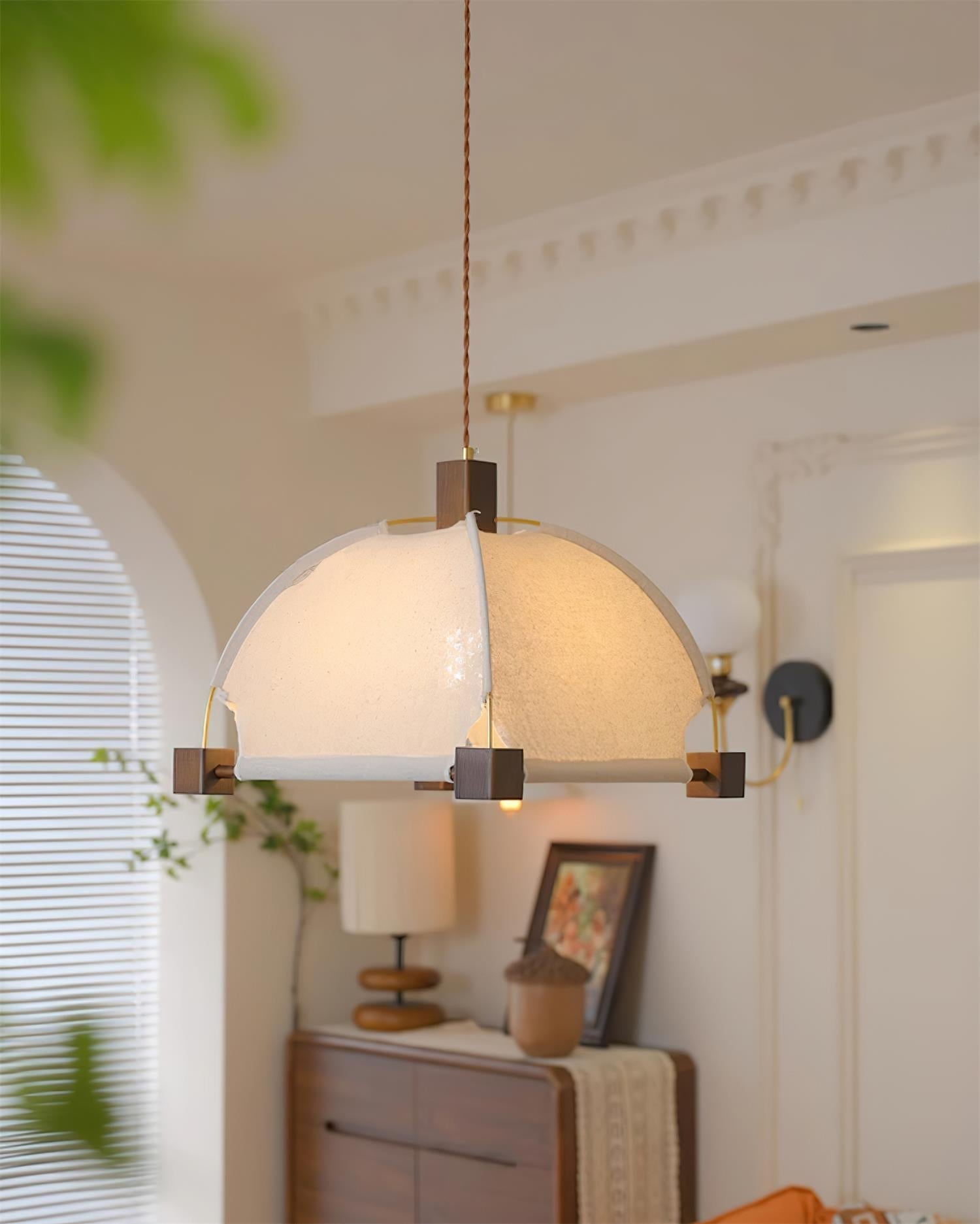 Allegra Pendant Lamp Fabric Frame Minimalist - Letslighting