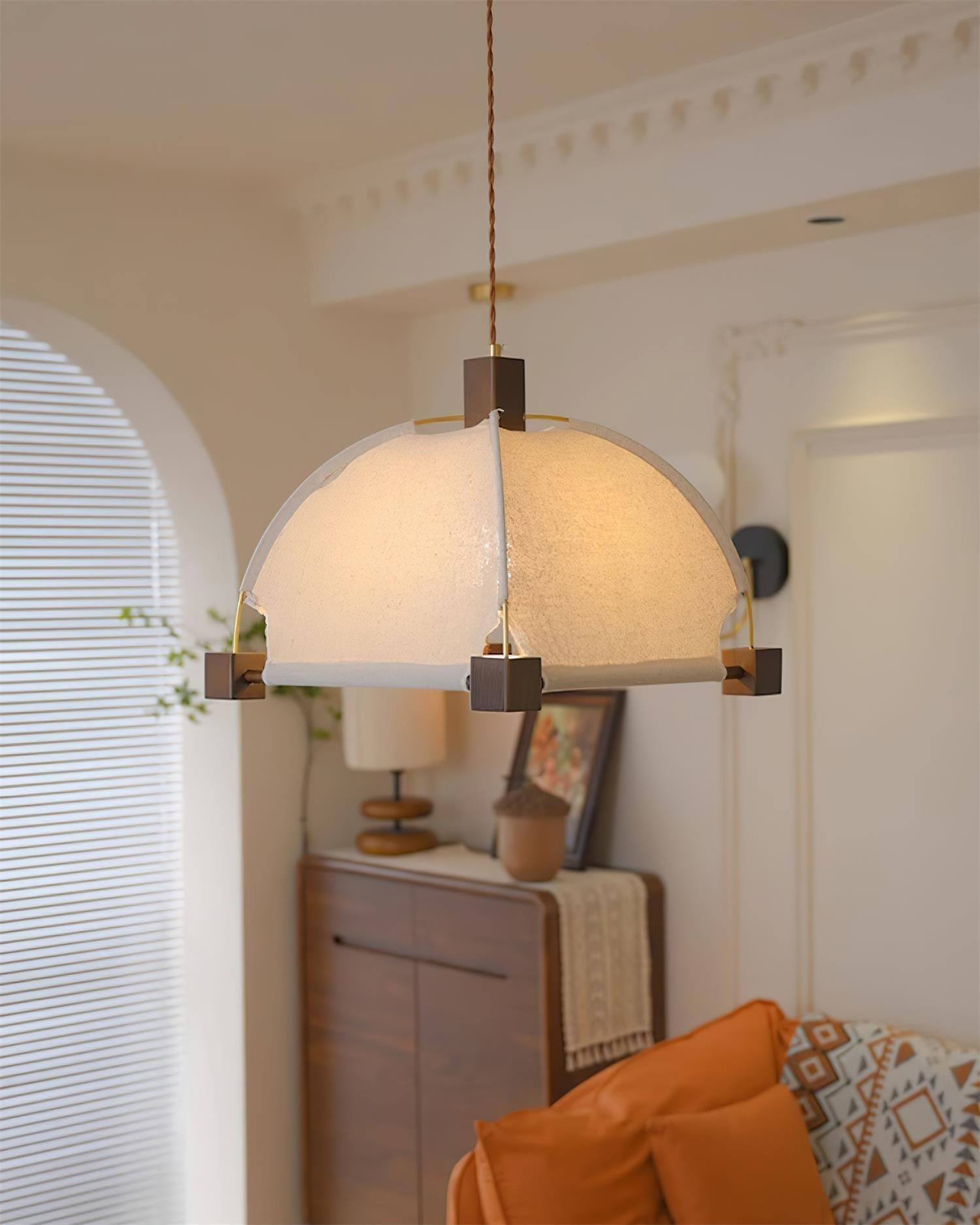 Allegra Pendant Lamp Fabric Frame Minimalist - Letslighting