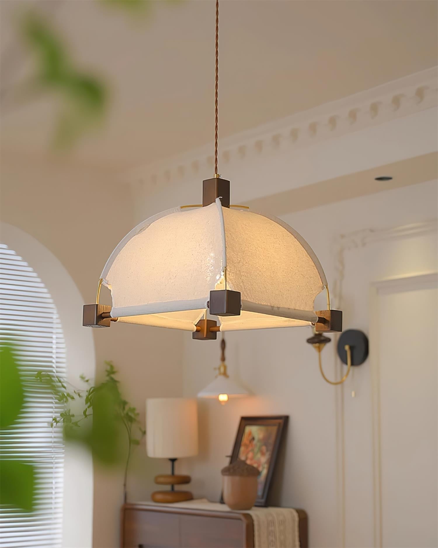 Allegra Pendant Lamp Fabric Frame Minimalist - Letslighting