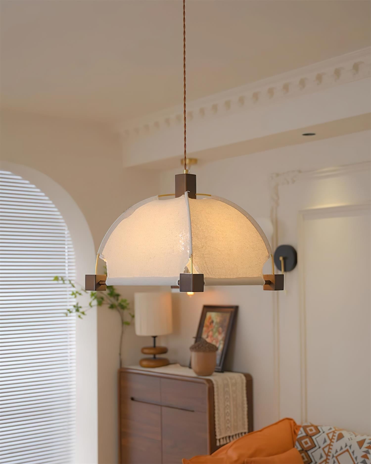 Allegra Pendant Lamp Fabric Frame Minimalist - Letslighting