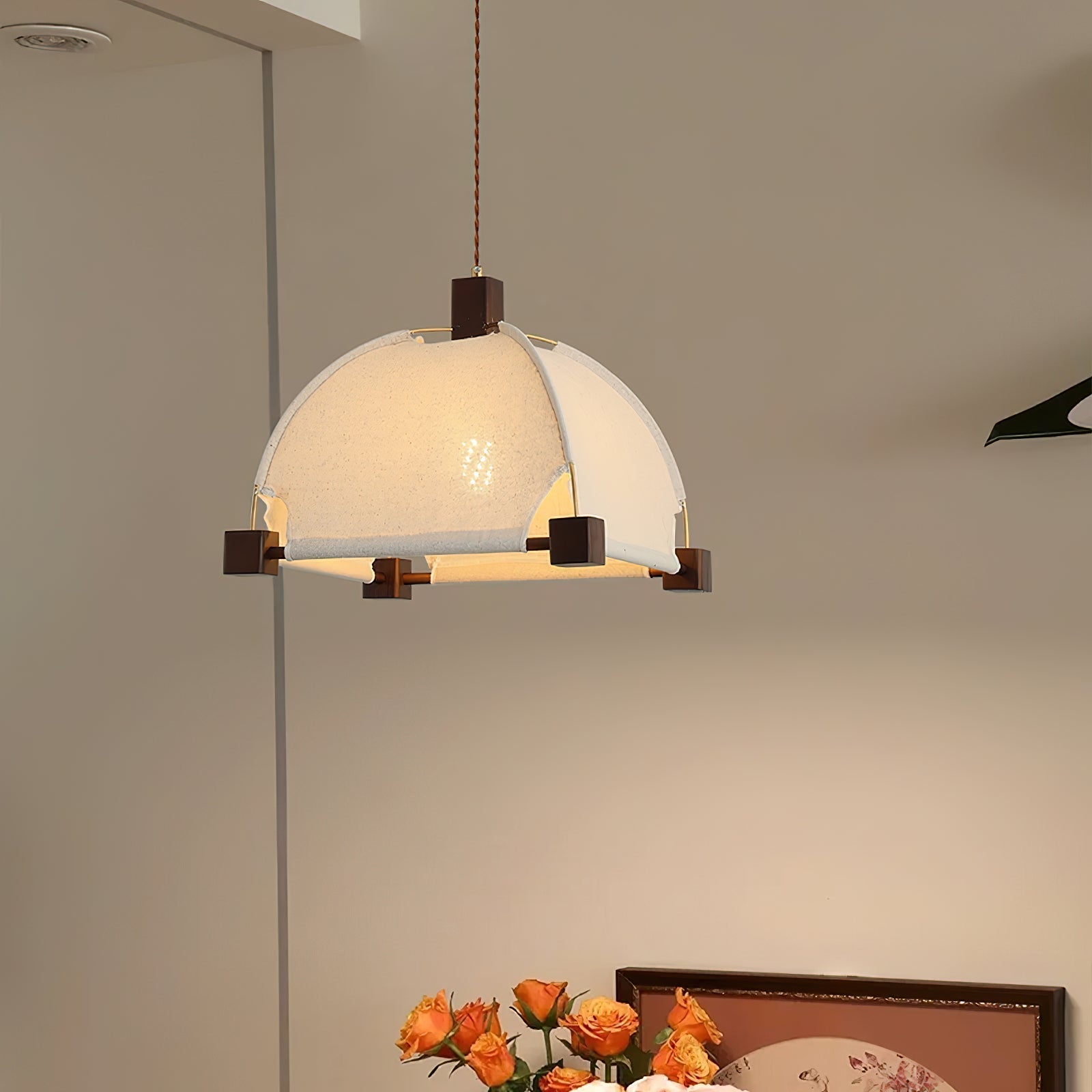 Allegra Pendant Lamp Fabric Frame Minimalist - Letslighting