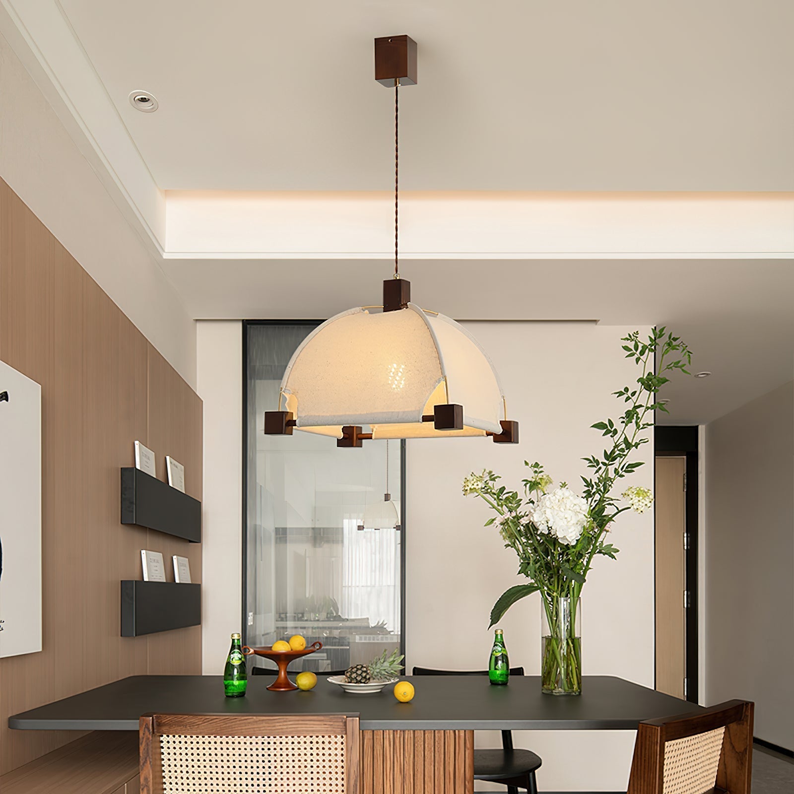 Allegra Pendant Lamp Fabric Frame Minimalist - Letslighting