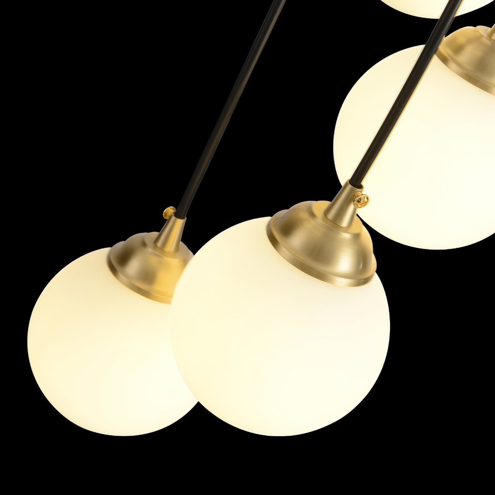 Zoruvyi Modern Minimalist Ball Drop Glass Chandelier - Lamp Copper