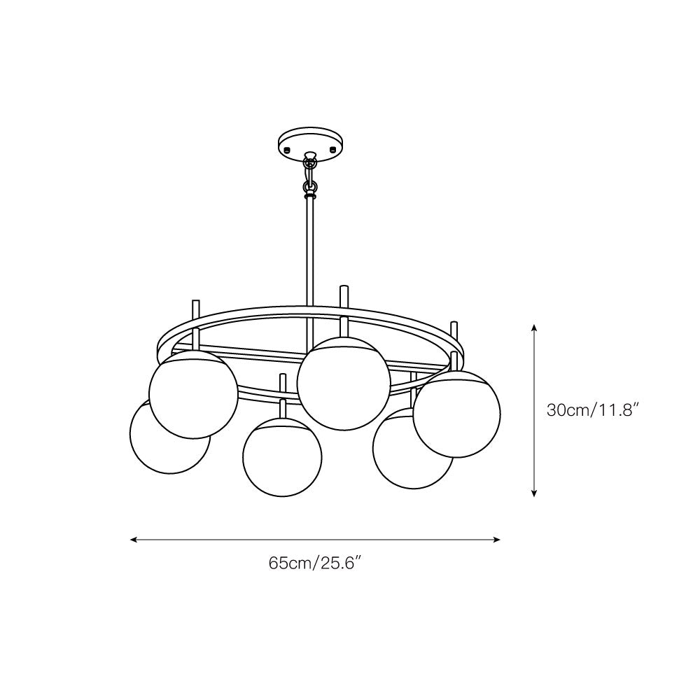 Ornuvyn Modern Minimalist Glass Chandelier - Lamp Copper