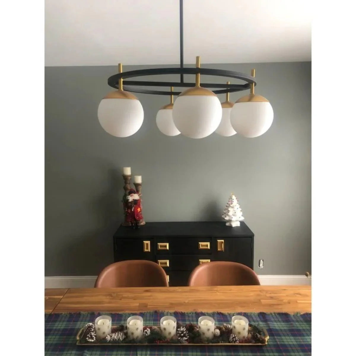 Ornuvyn Modern Minimalist Glass Chandelier - Lamp Copper