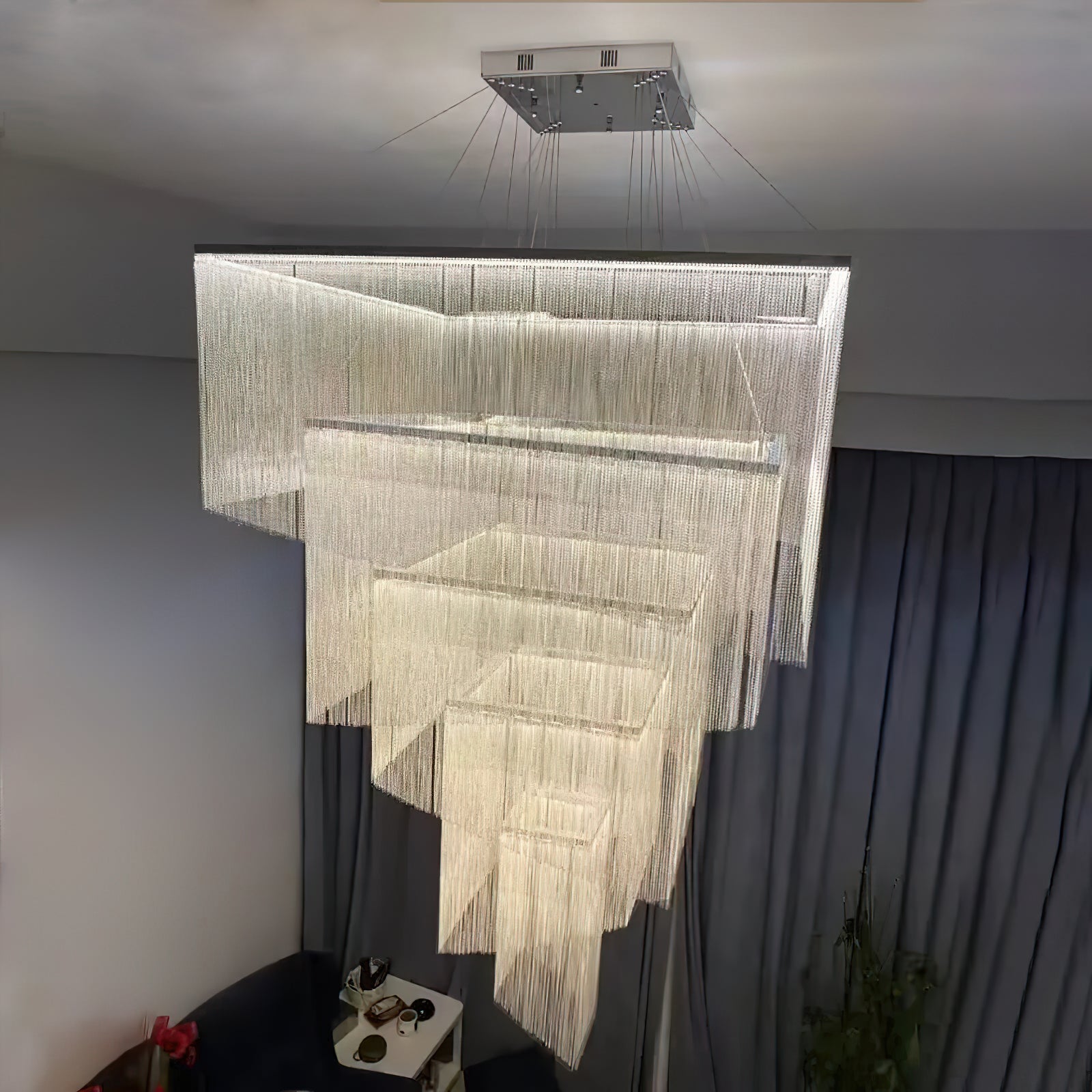 Caeluvyn Chandelier Métallique à Chaîne et Franges Postmoderne - Neutralighting