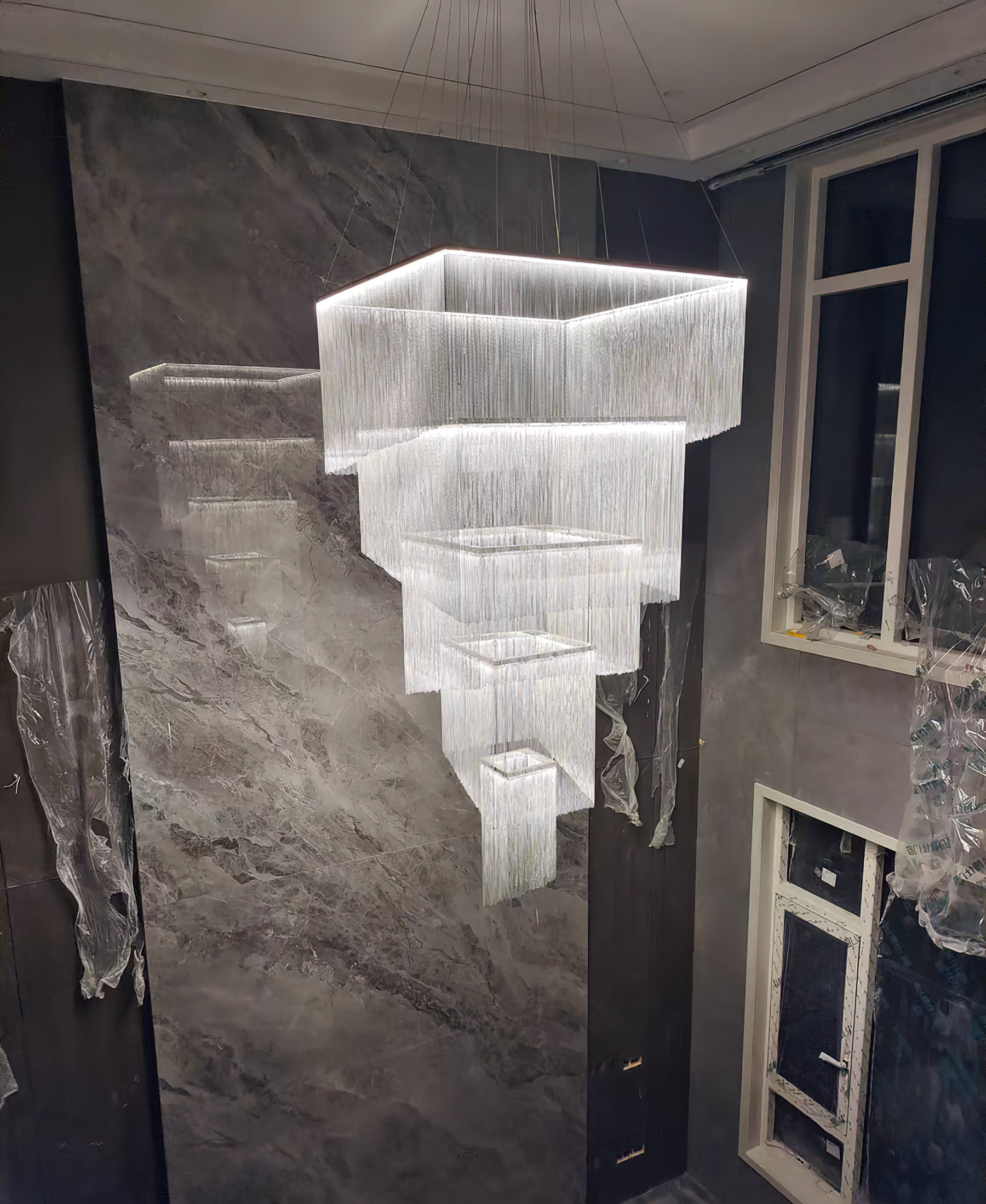 Caeluvyn Chandelier Métallique à Chaîne et Franges Postmoderne - Neutralighting