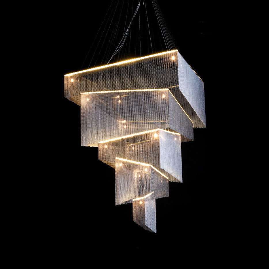 Caeluvyn Chandelier Métallique à Chaîne et Franges Postmoderne - Neutralighting