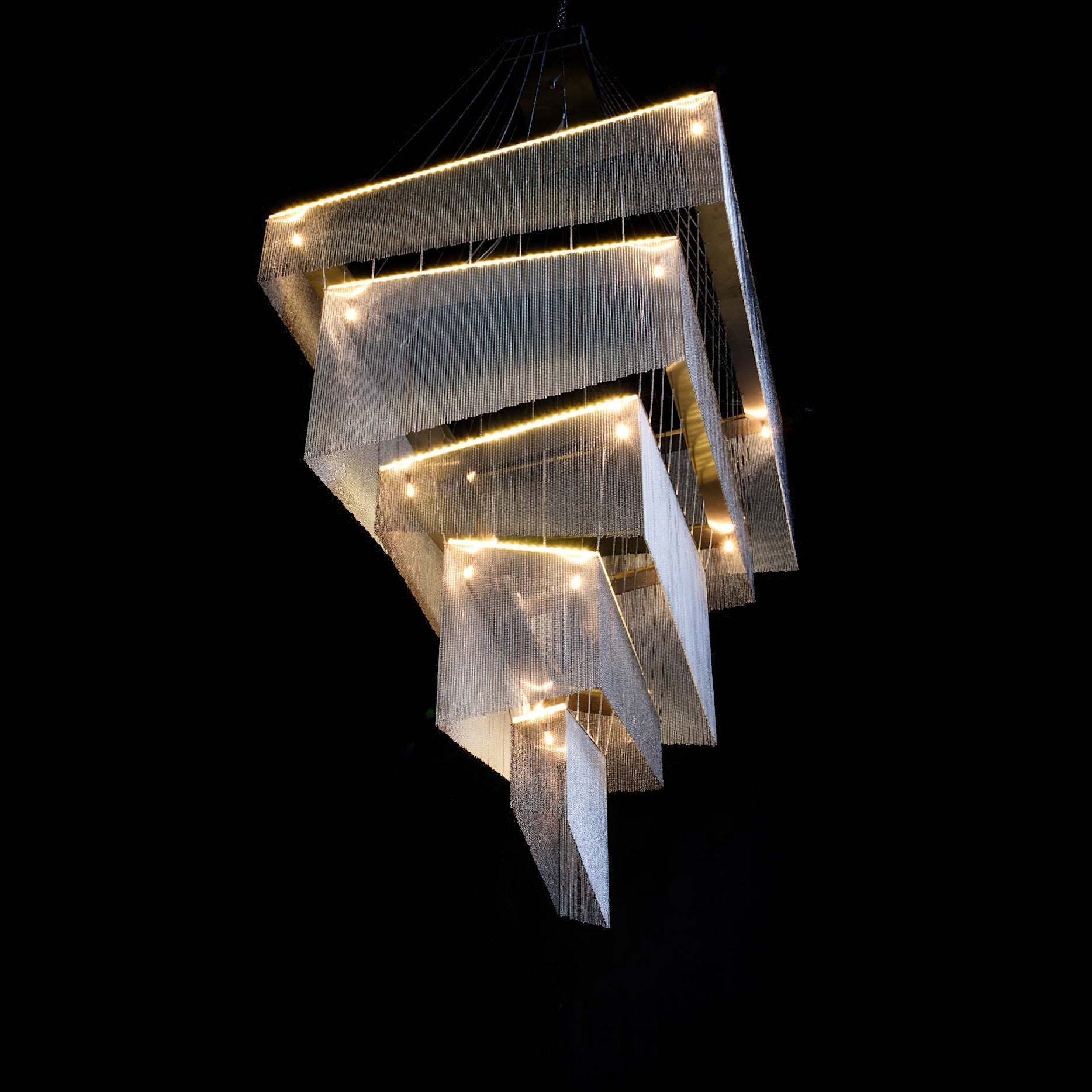 Caeluvyn Chandelier Métallique à Chaîne et Franges Postmoderne - Neutralighting