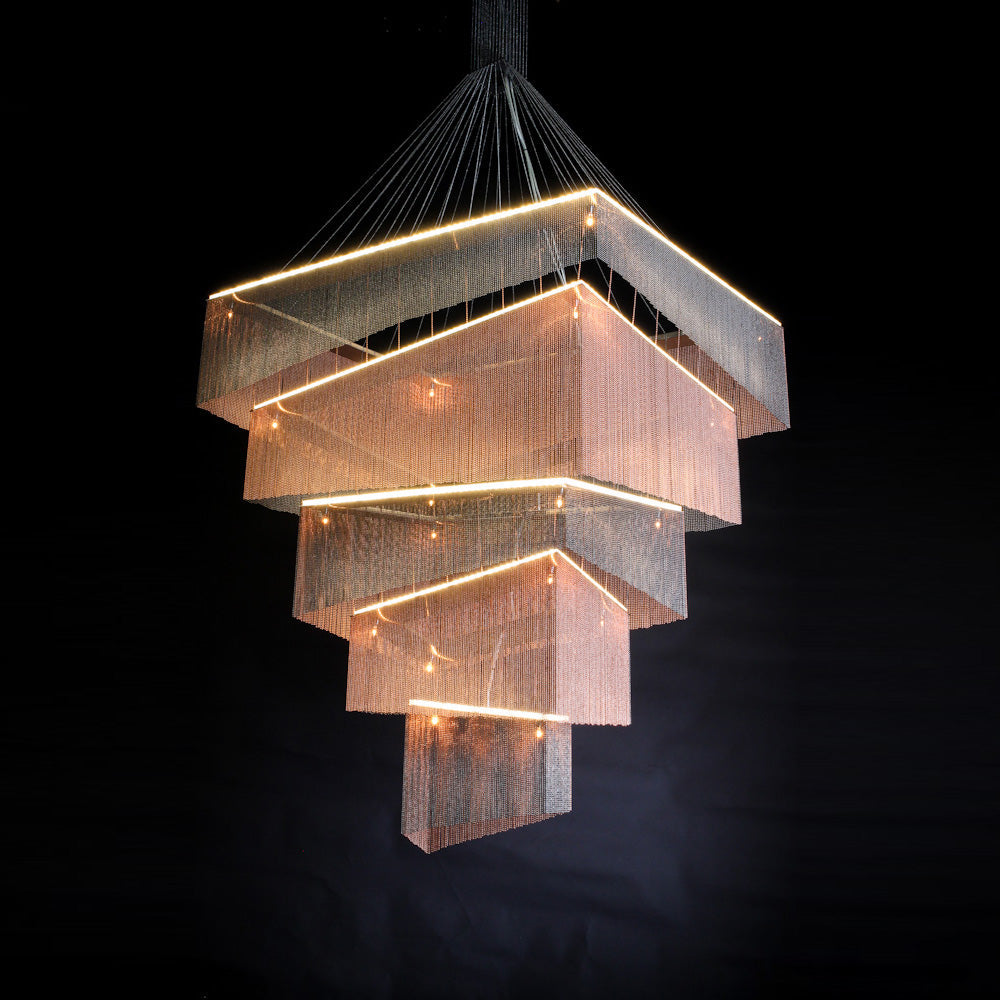 Caeluvyn Chandelier Métallique à Chaîne et Franges Postmoderne - Neutralighting