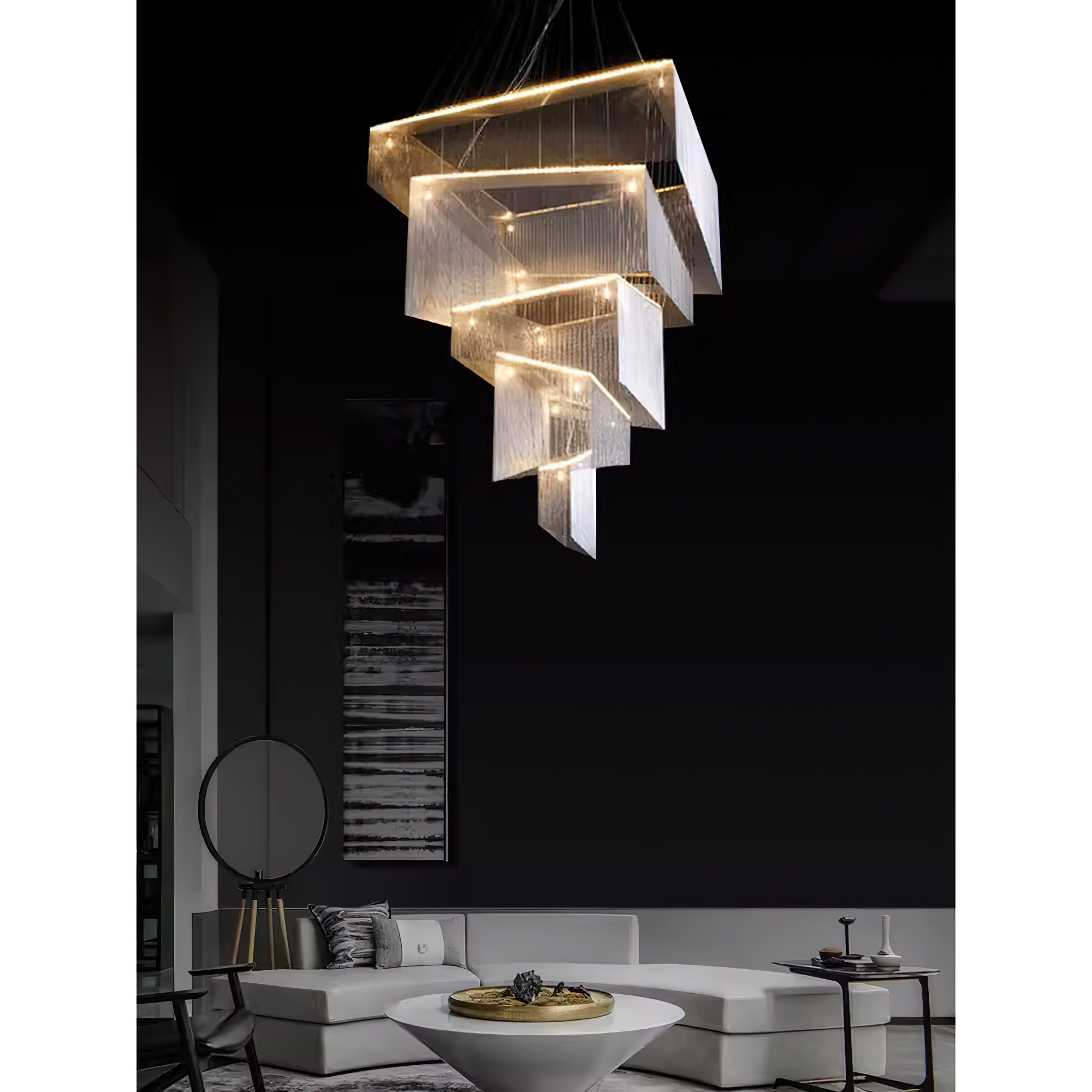 Caeluvyn Chandelier Métallique à Chaîne et Franges Postmoderne - Neutralighting