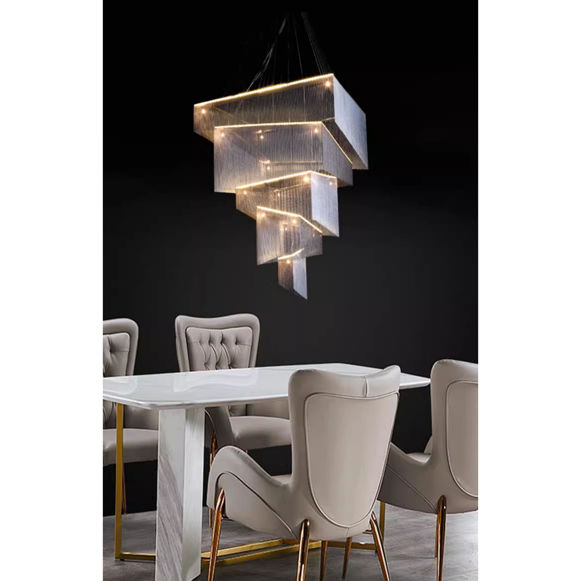 Caeluvyn Chandelier Métallique à Chaîne et Franges Postmoderne - Neutralighting