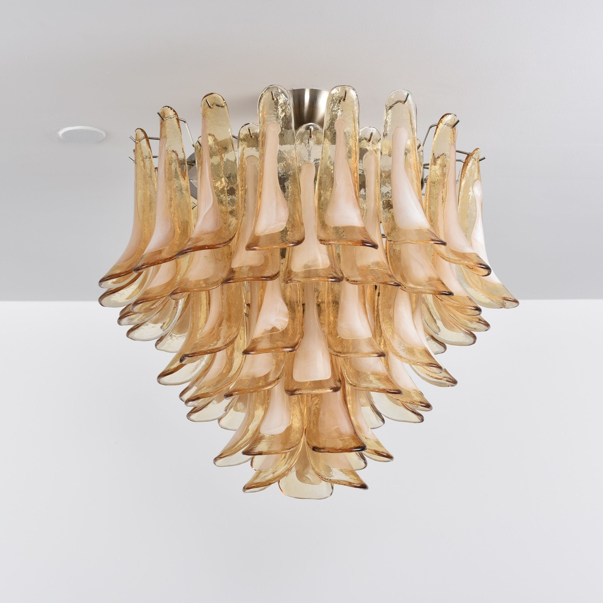 Aurora Ceiling Lamp Amber Petal Glass Layered Vintage - Letslighting