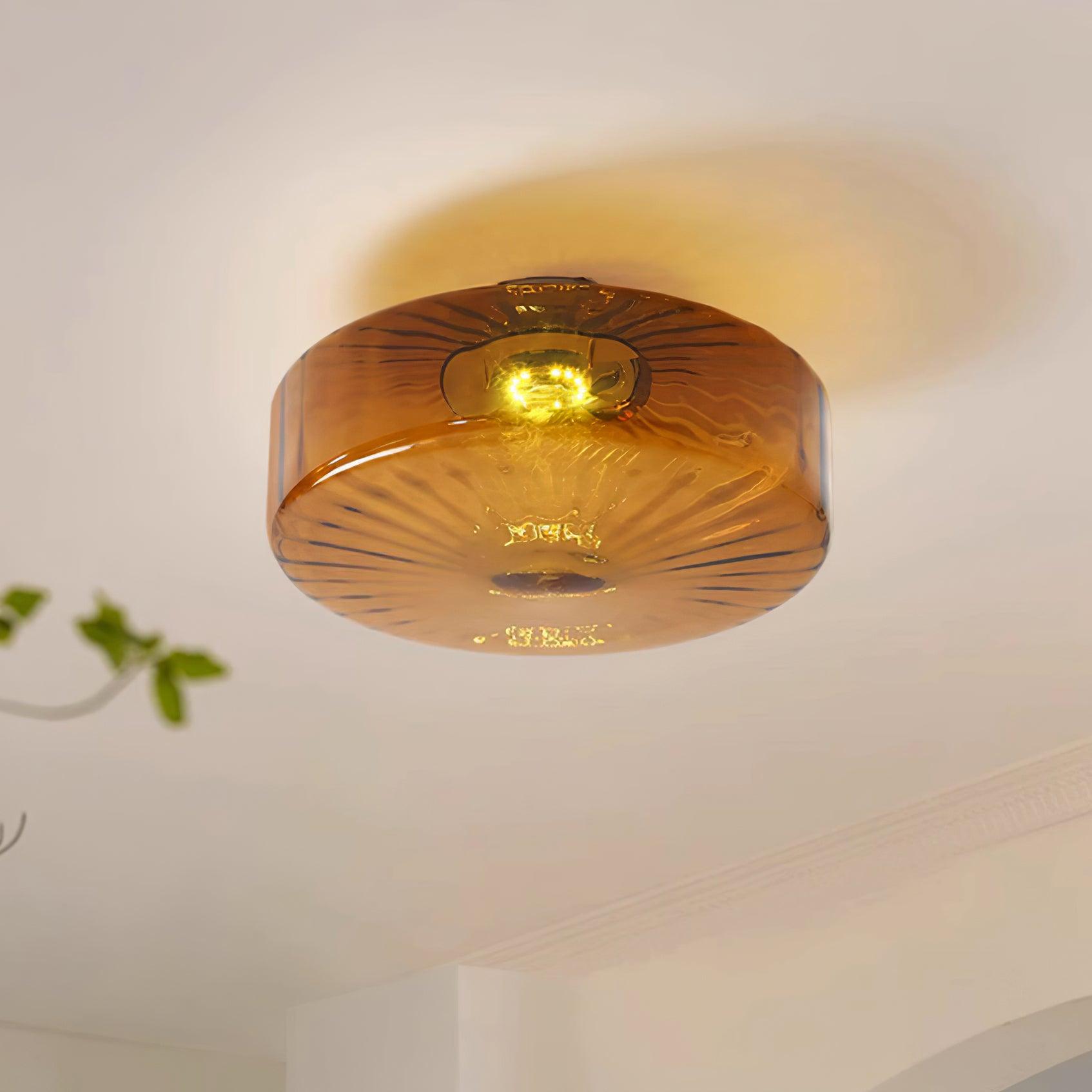 June Plafonnier Ambre Verre - Neutralighting