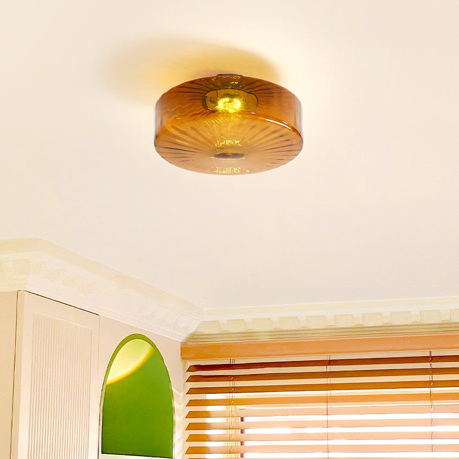 June Plafonnier Ambre Verre - Neutralighting
