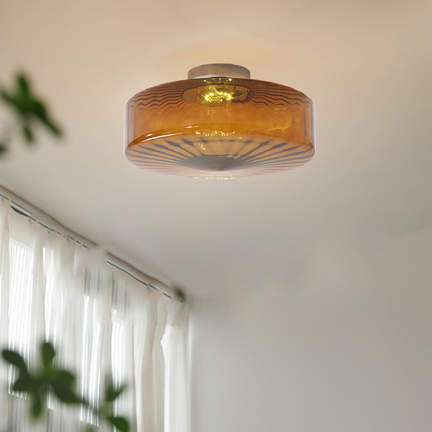 June Plafonnier Ambre Verre - Neutralighting