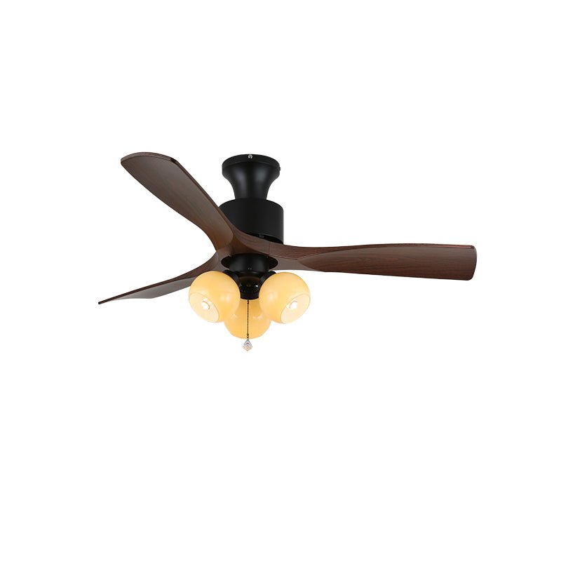 Ventilateur de plafond Veloria Vintage avec finition grain de bois de noyer