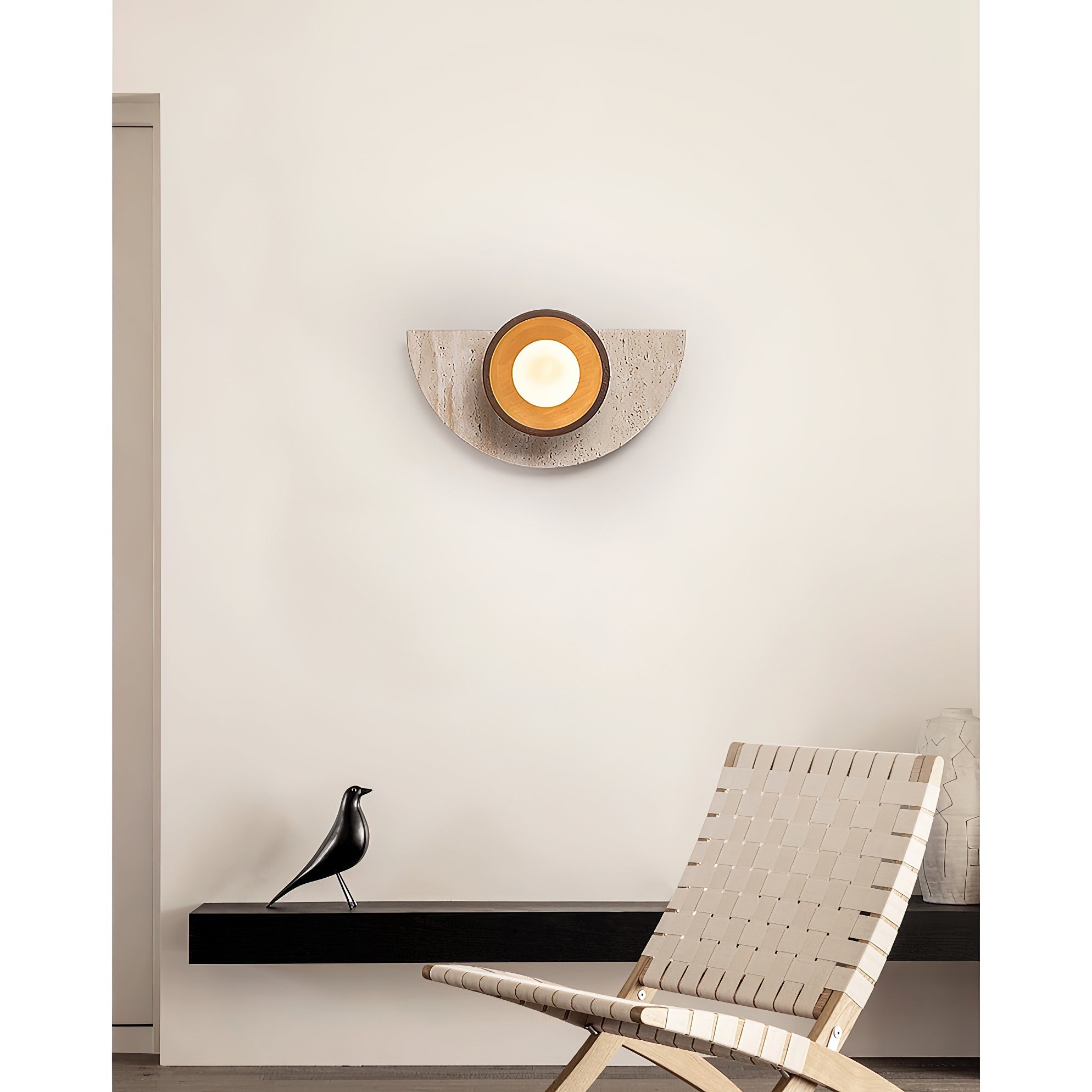 Dvaluvyi Individual Creativity Travertine Wall Lamp - Lamp Copper