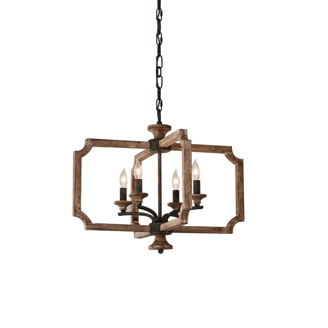 Eirikuvyi Vintage Creativity Metal Wood Lantern Pendant Lamp - Lamp Copper
