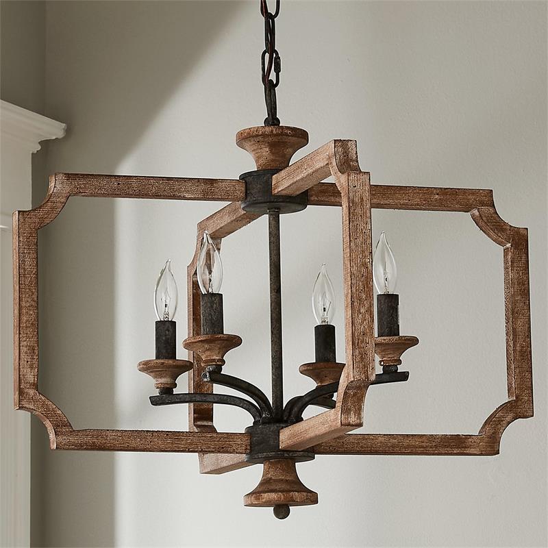 Eirikuvyi Vintage Creativity Metal Wood Lantern Pendant Lamp - Lamp Copper