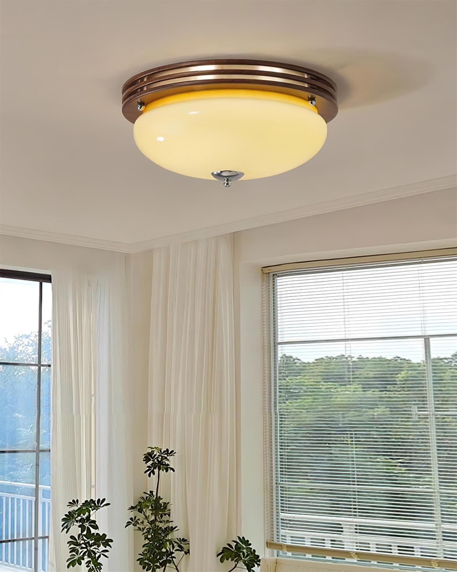 Povio & Glass Flush Mount Ceiling Light - Letslighting