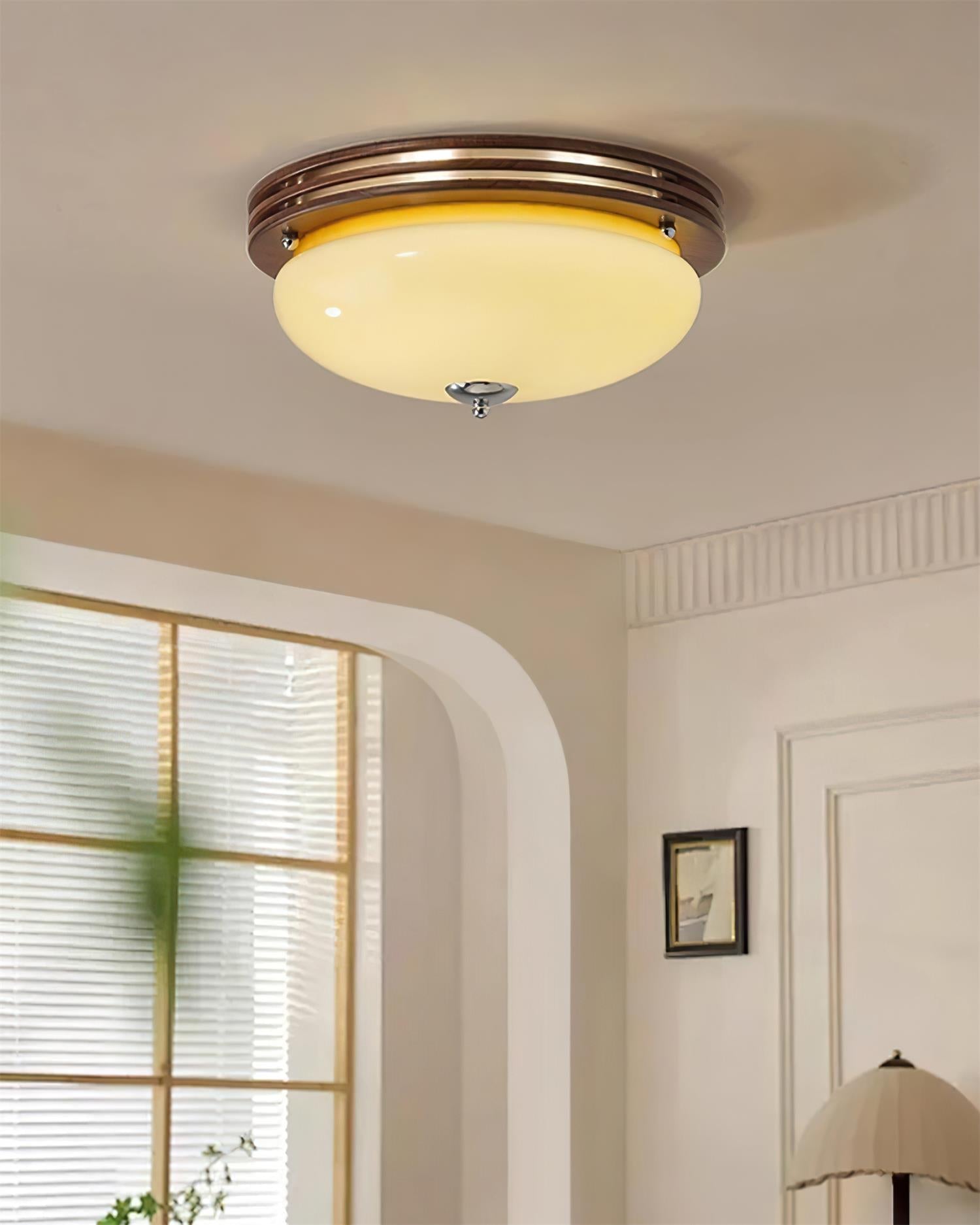 Povio & Glass Flush Mount Ceiling Light - Letslighting