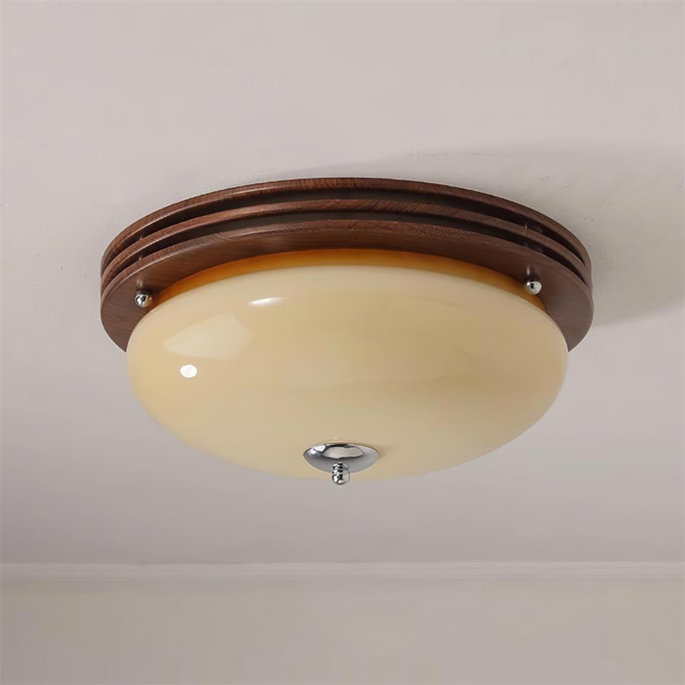 Povio & Glass Flush Mount Ceiling Light - Letslighting