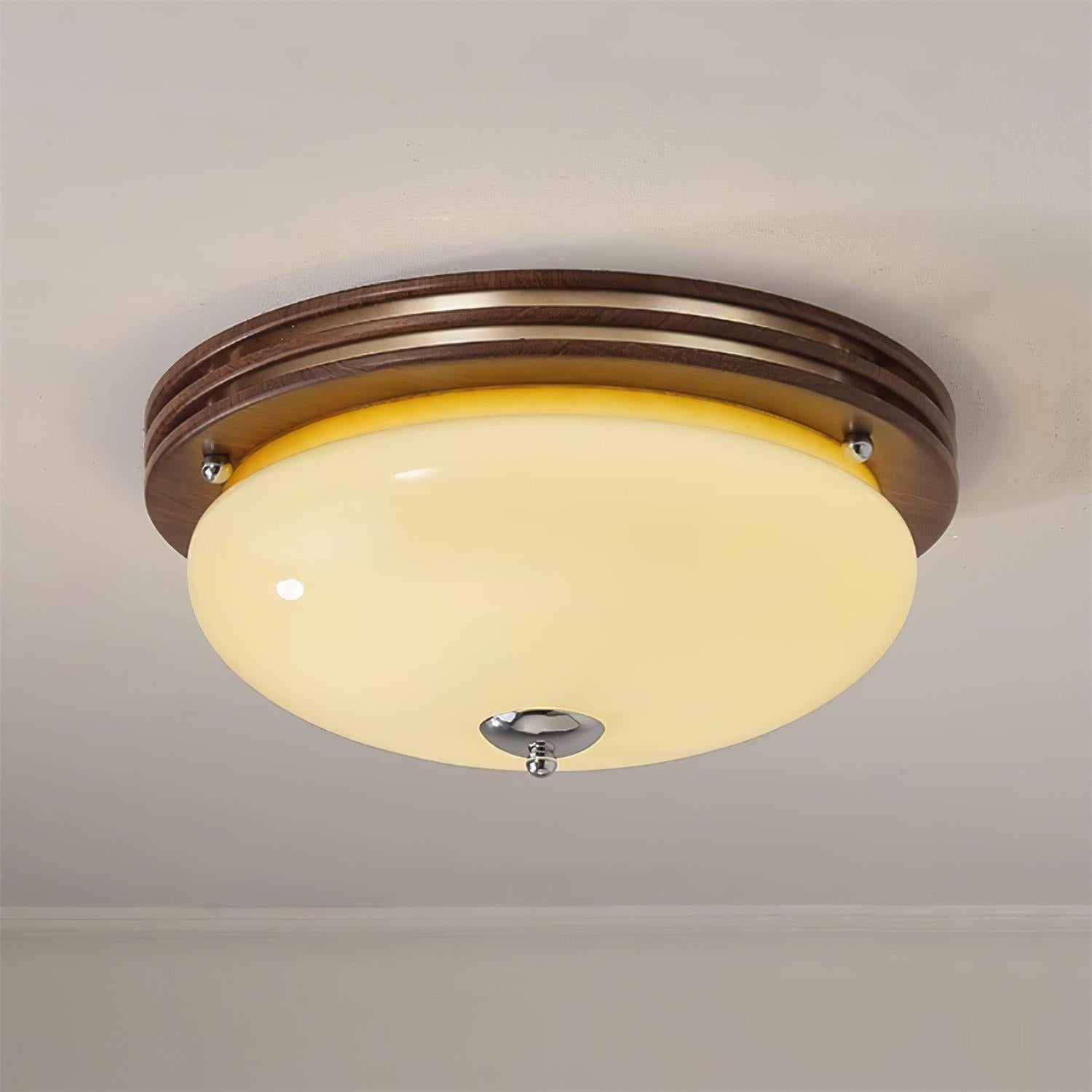 Povio & Glass Flush Mount Ceiling Light - Letslighting