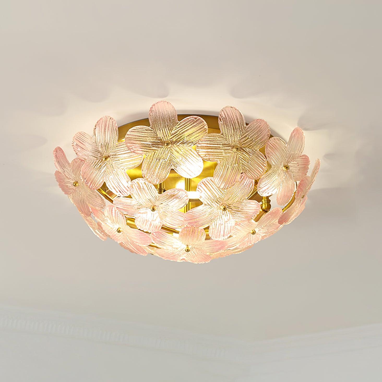 Anan Ceiling Lamp Glass Petal Wreath Romantic - Letslighting